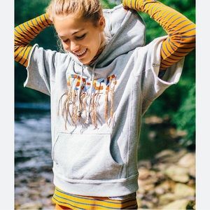 Free People Movement Freestyle Short Sleeve Embroidered Hoodie